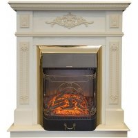 Каминокомплект RealFlame Lilian STD/EUG WT с очагом Majestic Lux Brass S