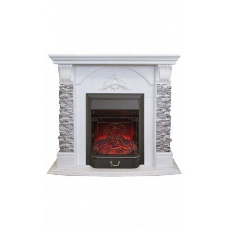 Каминокомплект RealFlame Athena GR STD/EUG/25/25'5 WT с очагом Majestic s Lux Black/Brass