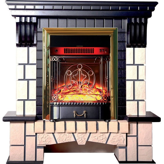 Каминокомплект Interflame Экстер М венге с очагом Majestic FX M Brass