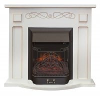 Каминокомплект Interflame Аспен белый патина с очагом Majestic FX M Black