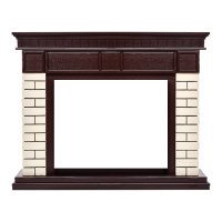 Портал Firelight Bricks 30 камень бежевый/шпон темный дуб