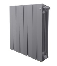 Биметаллический радиатор отопления Royal Thermo PianoForte 500 VDR80 8 секций Silver Satin