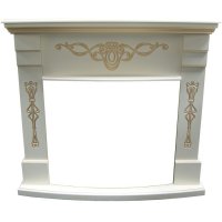 Портал Interflame Идальго бежевый с золотой патиной под очаг Panoramic 25-30 3D