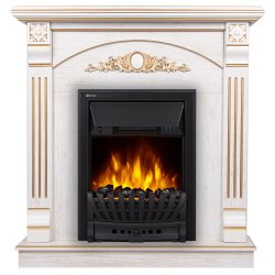 Каминокомплект Firelight Barocco Classic с очагом Electrolux EFP/P-1020LS белый дуб с золотой патиной