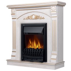 Каминокомплект Firelight Barocco Classic с очагом Electrolux EFP/P-1020LS белый дуб с золотой патиной