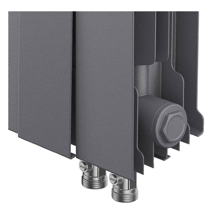 Биметаллический радиатор отопления Royal Thermo PianoForte 500 VDR80 4 секции Silver Satin
