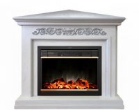 Каминокомплект RealFlame Leticia Corner 26 WT с очагом MoonBlaze LUX Brass