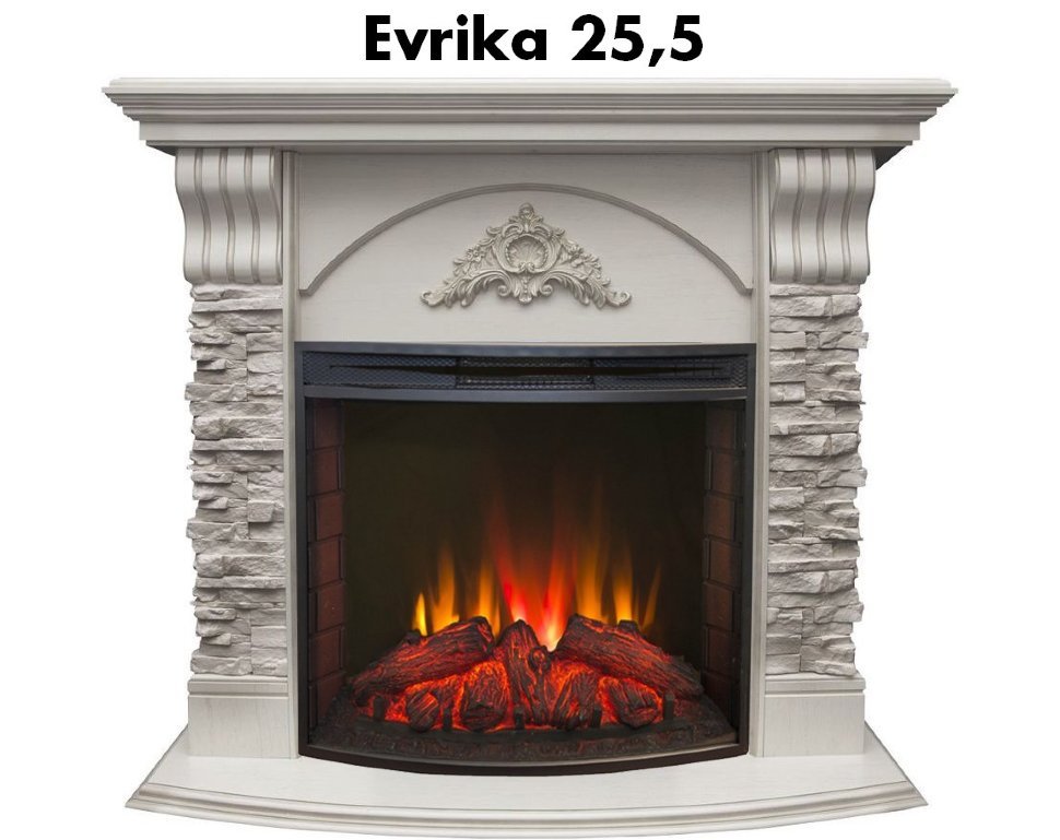 Каминокомплект RealFlame Athena GR STD/EUG/25/25'5 WT с очагом Evrika 25,5 LED