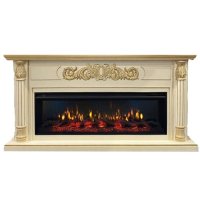 Каминокомплект Interflame Лорд бежевый с золотой патиной с очагом FreeSpace 50 LED FX QZ