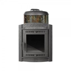 Печь банная PROMetall Атмосфера L в ламелях Жадеит наборный рисунок