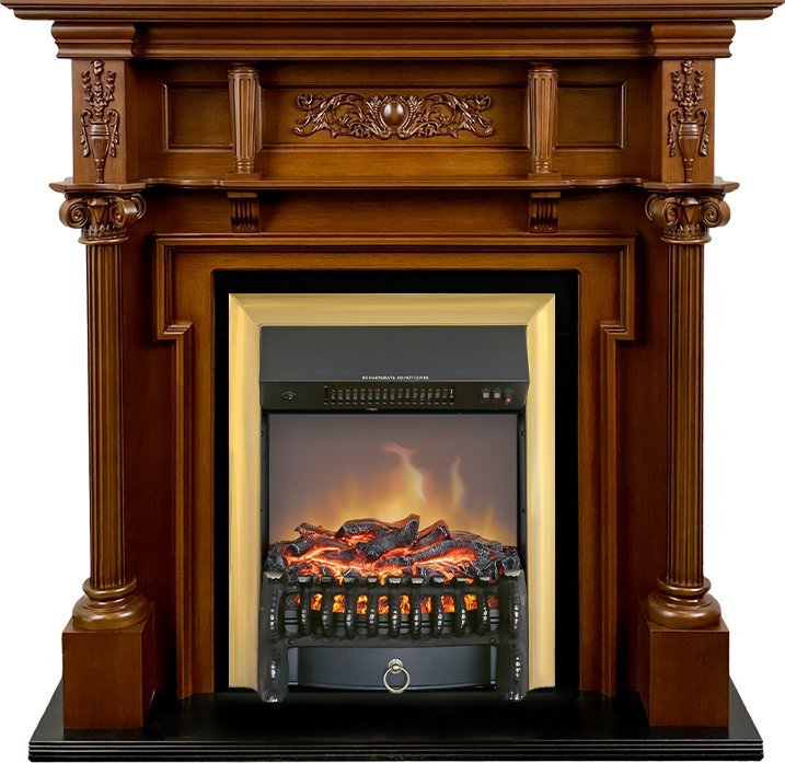 Каминокомплект Royal Flame Oxford с очагом Fobos FX M Brass орех