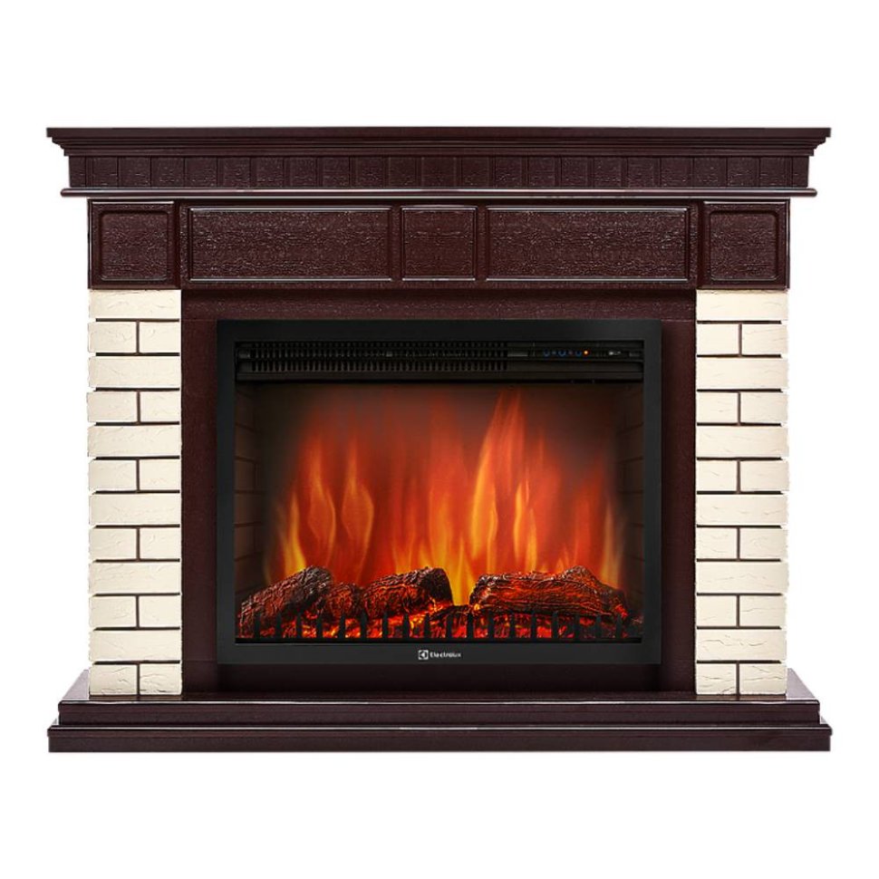 Каминокомплект Firelight Bricks 30 с очагом Electrolux EFP/P-3020LS камень бежевый/шпон темный дуб