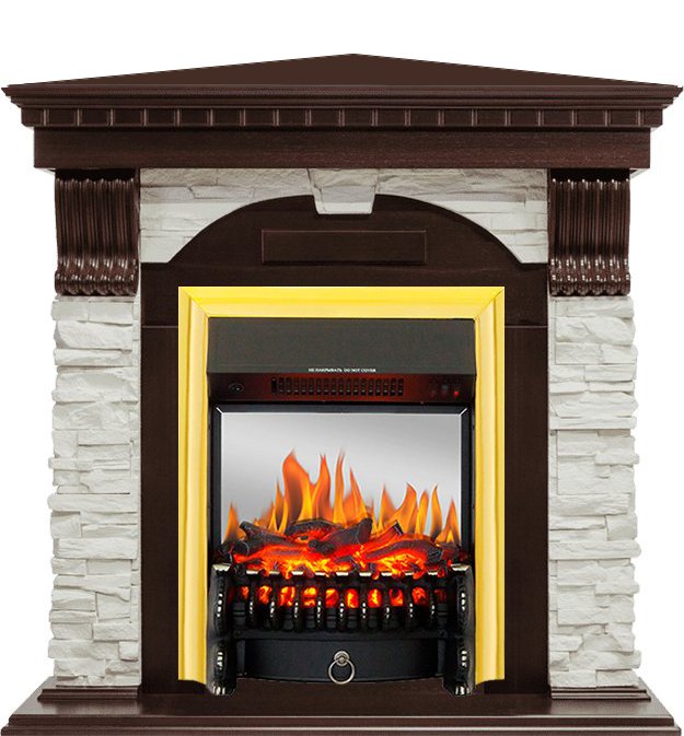 Каминокомплект Royal Flame Dublin угловой с очагом Fobos FX M Brass