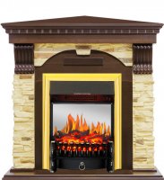 Каминокомплект Royal Flame Dublin угловой с очагом Fobos FX M Brass