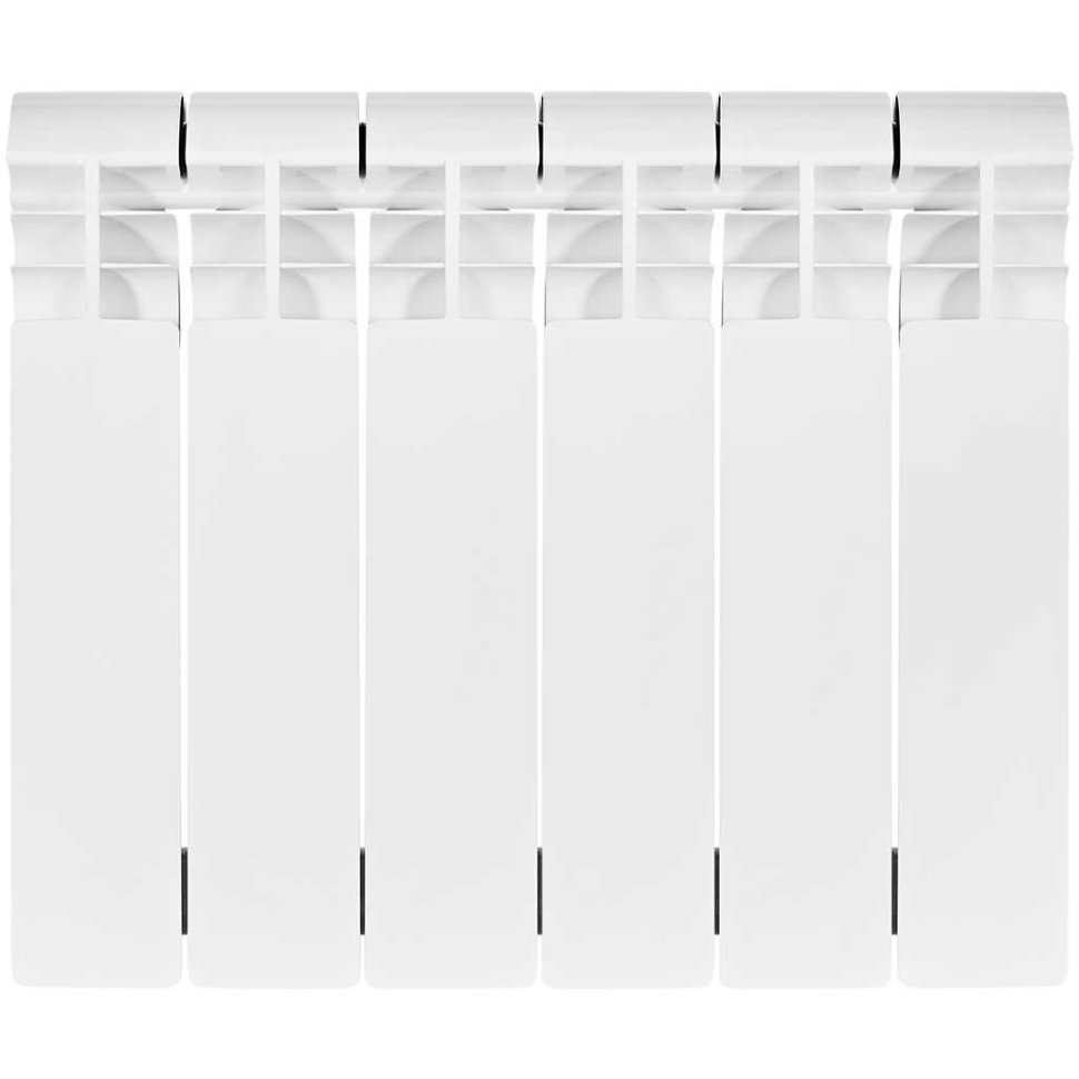 Биметаллический радиатор отопления Stout Vega 350 6 секций боковое подключение белый RAL 9016