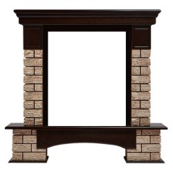 Портал Firelight Forte Wood Classic камень коричневый/шпон темный дуб
