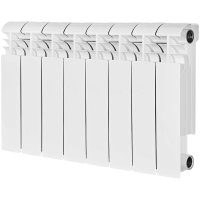 Биметаллический радиатор отопления Stout Vega 350 8 секций боковое подключение белый RAL 9016