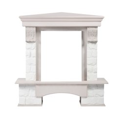 Портал Firelight Forte Classic U камень белый/шпон белёный дуб