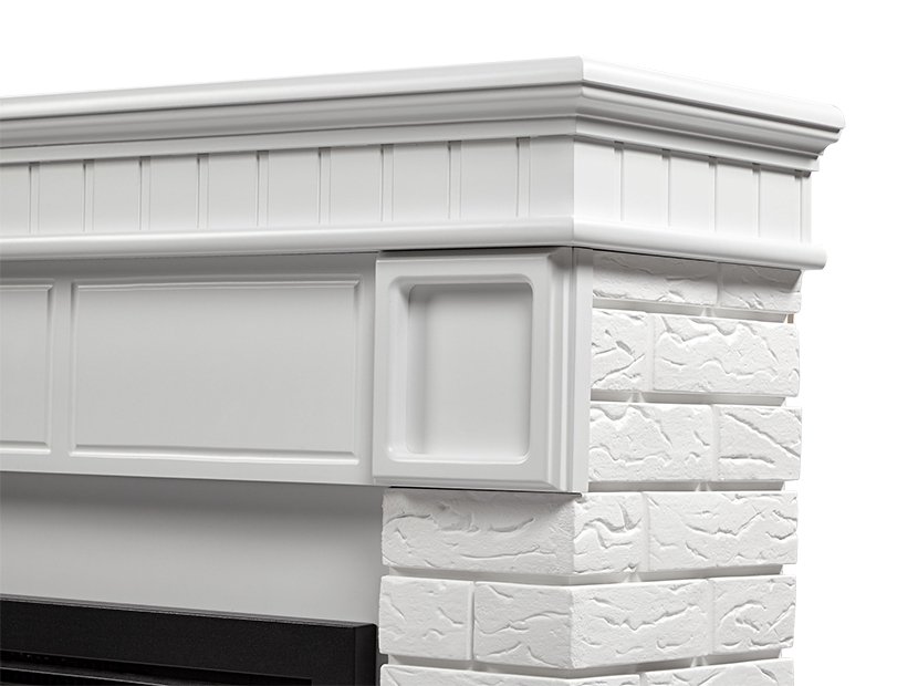 Каминокомплект Firelight Bricks 30 с очагом Electrolux EFP/P-3020LS камень белый/белая эмаль