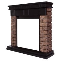Портал Firelight Bricks Wood Classic камень темный/шпон венге