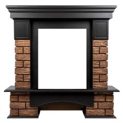 Портал Firelight Forte Wood Classic камень темный/шпон венге