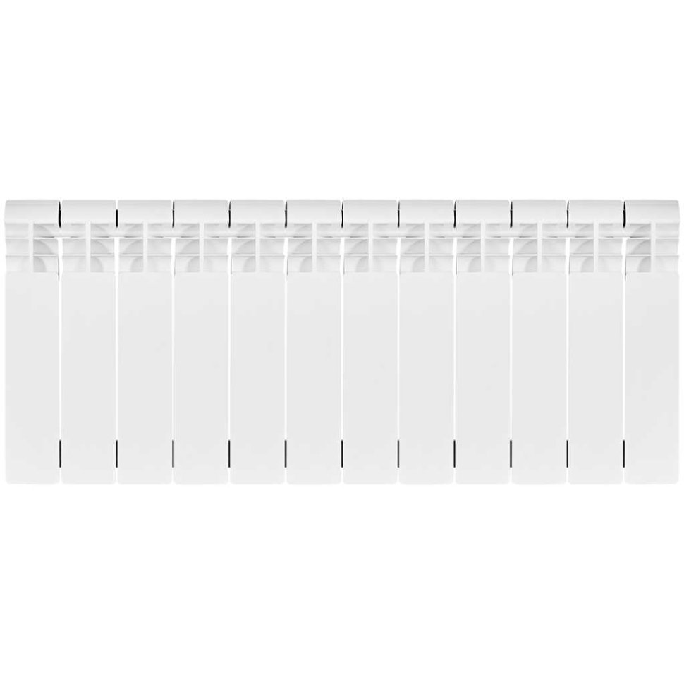 Биметаллический радиатор отопления Stout Vega 350 12 секций боковое подключение белый RAL 9016