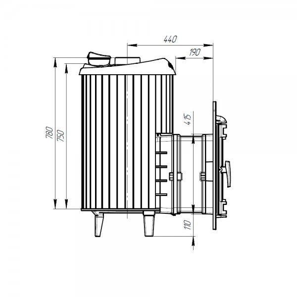 Печь банная PROMetall Атмосфера L в ламелях Россо Леванто наборный рисунок
