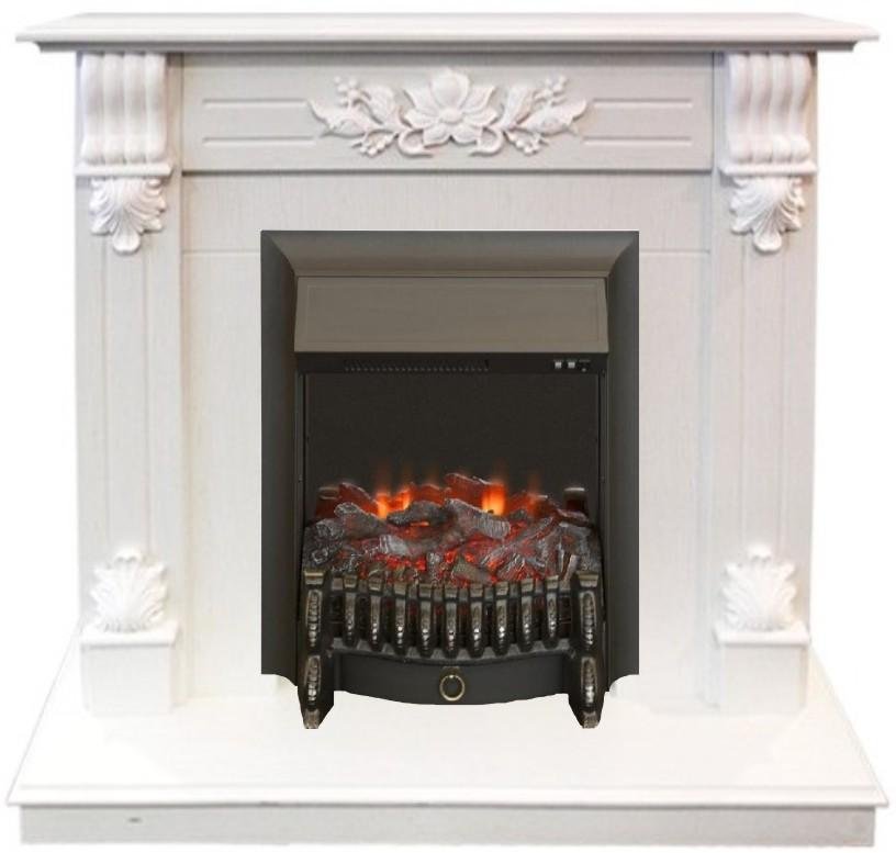 Каминокомплект RealFlame Ottawa STD/EUG WT с очагом Fobos Lux Black S