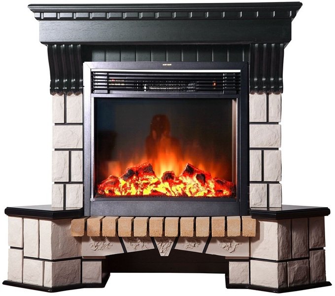 Каминокомплект Interflame Экстер венге угловой с очагом Jupiter FX M Black