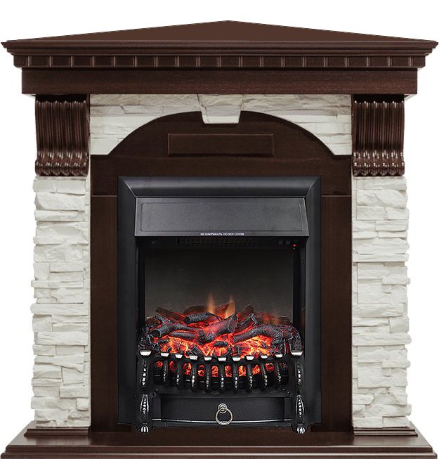 Каминокомплект Royal Flame Dublin угловой с очагом Fobos FX Brass