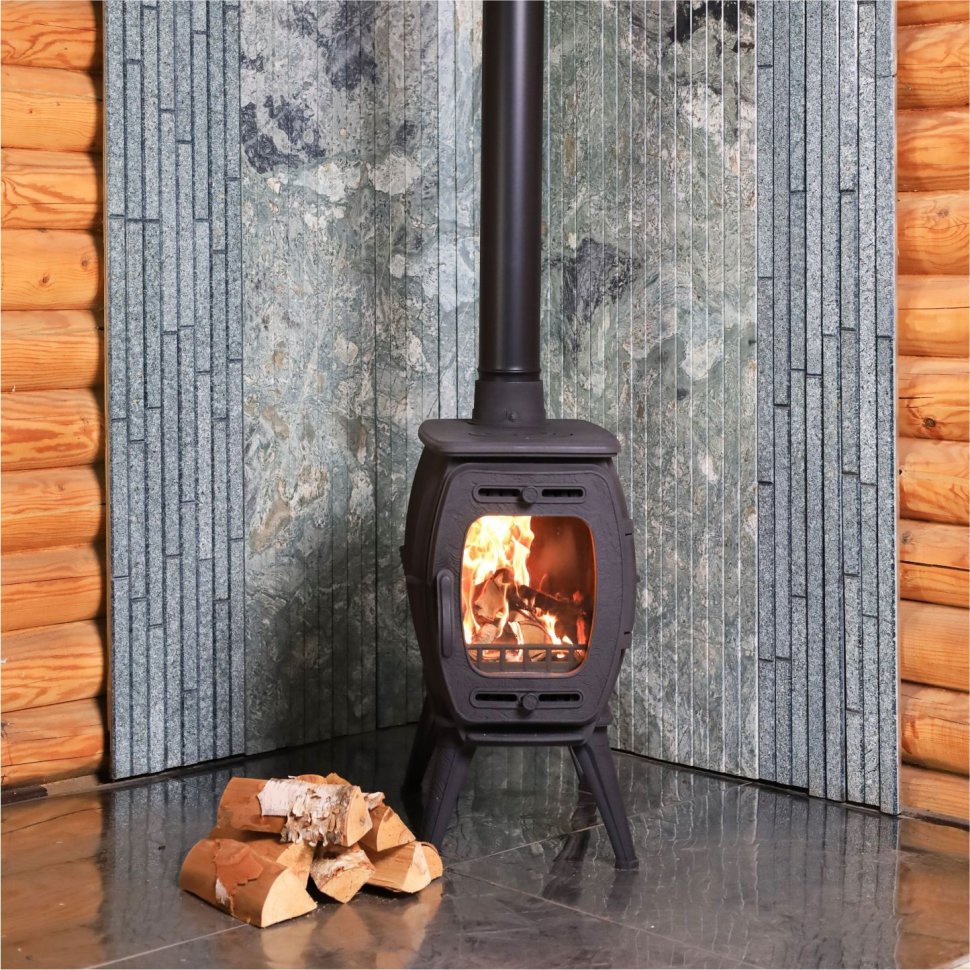 Печь-камин отопительно-варочная PROMetall Бахта-2 черная