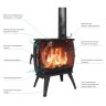 Печь-камин отопительно-варочная PROMetall Бахта-2 черная