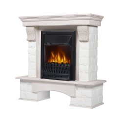 Каминокомплект Firelight Forte Wood Classic U угловой с очагом Electrolux EFP/P-1020LS камень белый/шпон беленый дуб