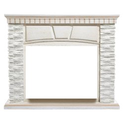 Портал Firelight Porto 30 камень белый/шпон беленый дуб