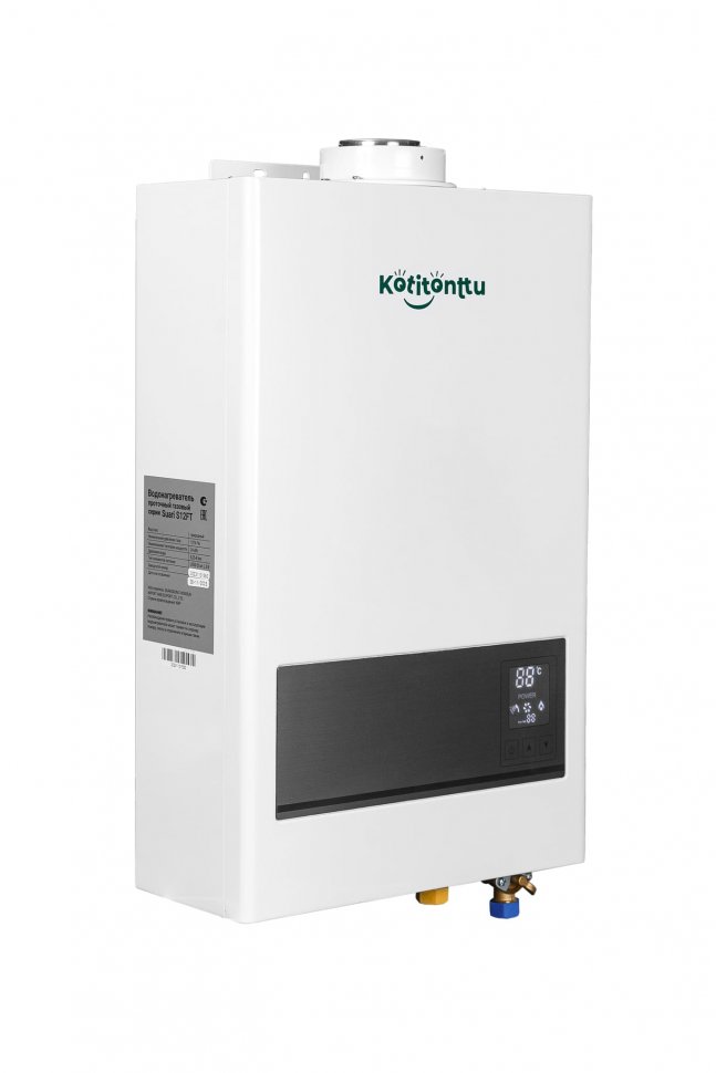 Проточный газовый водонагреватель Kotitonttu Suari S12 FT (турбо 24кВт)