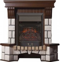 Каминокомплект Interflame Экстер М средний дуб угловой с очагом Majestic FX M Black