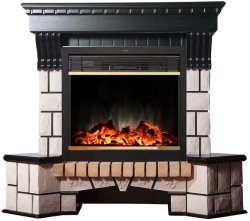 Каминокомплект Interflame Экстер венге угловой с очагом Jupiter FX M Brass