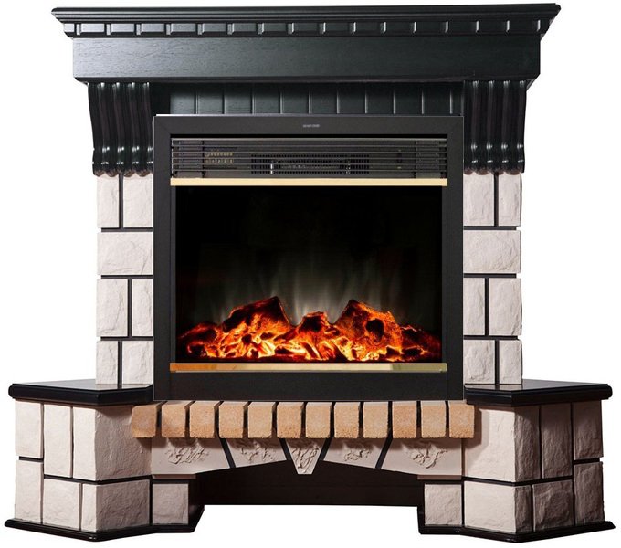 Каминокомплект Interflame Экстер венге угловой с очагом Jupiter FX M Brass