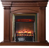 Каминокомплект Interflame Афина средний дуб с очагом Fobos FX M Brass