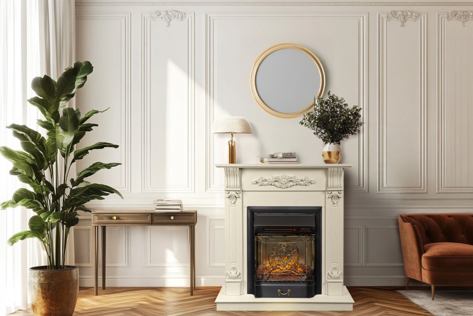 Каминокомплект Royal Flame Palermo SFT (Разборный) c очагом Majestic FX M Black RC слоновая кость