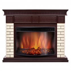 Каминокомплект Firelight Bricks 25 с очагом Electrolux EFP/P-2720RLS камень бежевый/шпон темный дуб