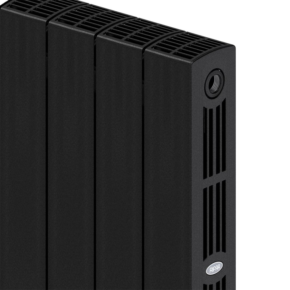 Биметаллический радиатор отопления Rifar Supremo 500 боковое подключение 10 секций антрацит