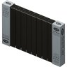 Биметаллический радиатор отопления Rifar Supremo 500 боковое подключение 10 секций антрацит