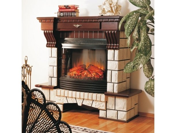 Каминокомплект Interflame Экстерион темный дуб с очагом Panoramic 06 25 LED FX