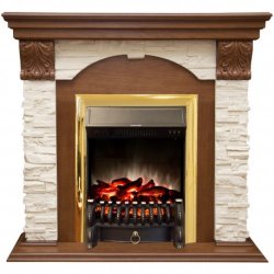 Каминокомплект RealFlame Dublin LUX  STD/EUG AO с очагом Fobos s Lux Black/Brass