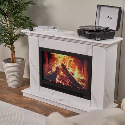 Каминокомплект Хорошие Камины Марс XL с очагом Феникс мрамор белый