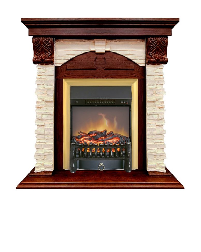 Каминокомплект Royal Flame Dublin с очагом Fobos FX M Brass орех каньон