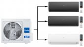 Мульти сплит-система на 3 комнаты 25+25+25 м2 Haier 2х AS25S2SF2FA-B+AS25S2SF2FA-W/3U70S2SL5FA Flexis Super Match