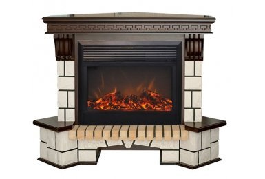 Каминокомплект RealFlame Stone Corner new 26 с очагом MoonBlaze LUX Black/Brass