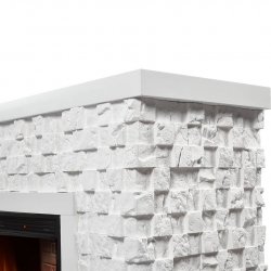 Каминокомплект Firelight Quadro 30 с очагом Electrolux EFP/P-3320RLS камень песчаник античный белый/белая эмаль